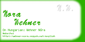 nora wehner business card
