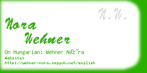 nora wehner business card